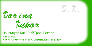 dorina kupor business card